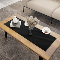 Quilted Velvet Black Table Runner