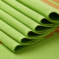 Cotton Ladder Green Table Runner+Placemat (Pack of 7)