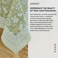 20s Cotton Twill Sage Green Table Cloth (Pack of 1)