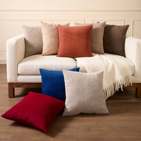 Corduroy Rust Brown Cushion Cover (Pack of 2)