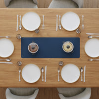 2 Sided Leather Grey & Blue Table Runner (Pack of 1)