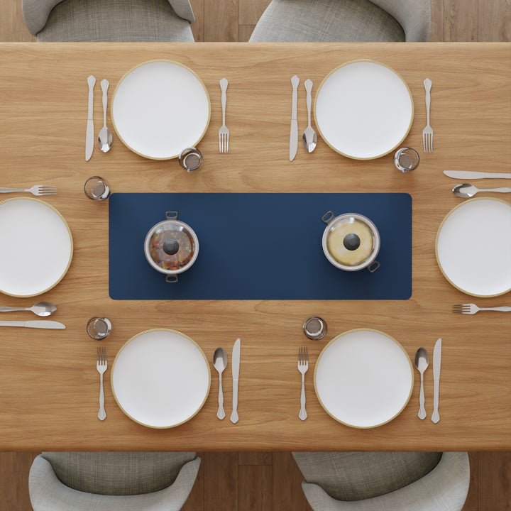 2 Sided Leather Grey & Blue Table Runner (Pack of 1)
