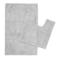 Cotton Grey Bathmat (Pack of 2)
