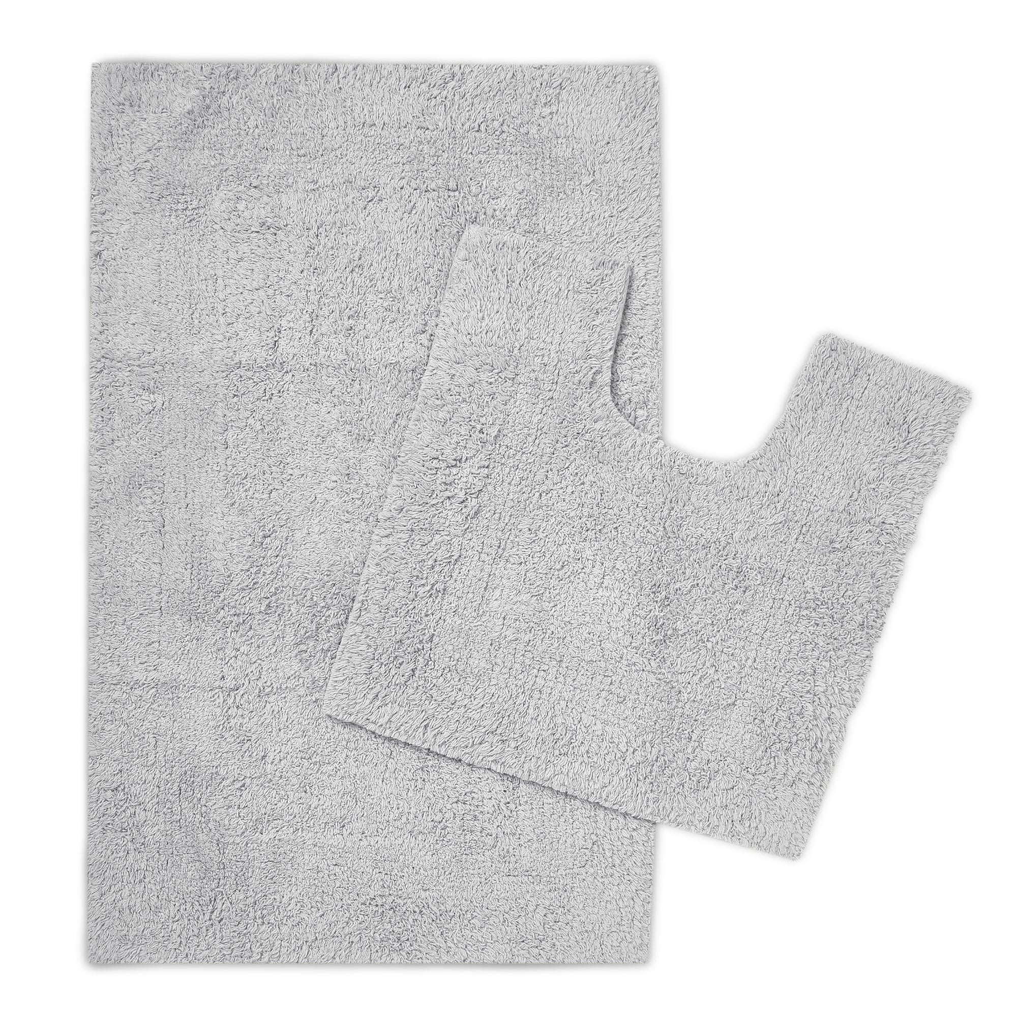 Cotton Grey Bathmat (Pack of 2)