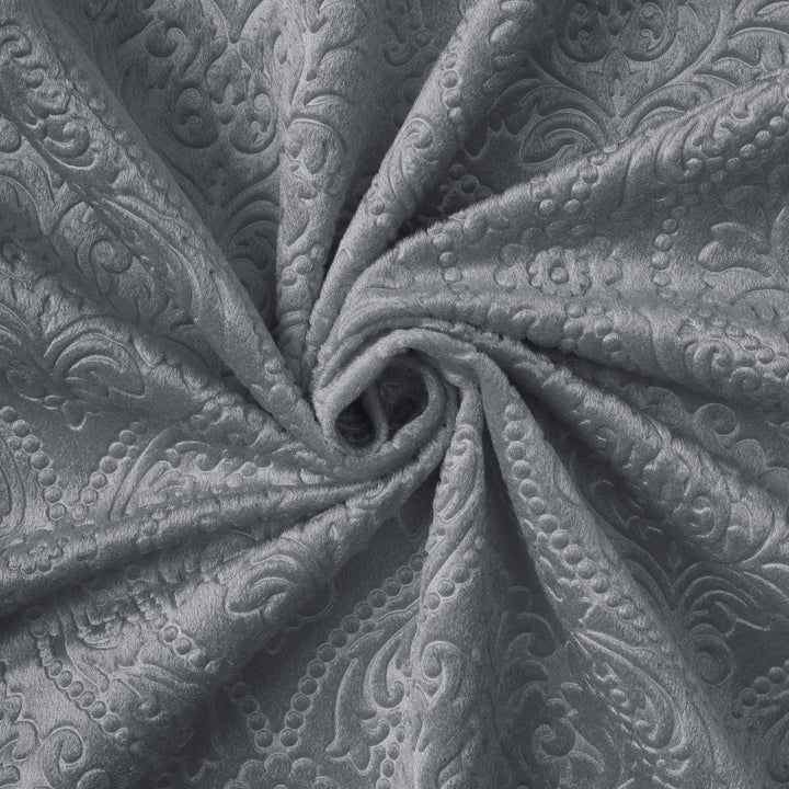 Embossed Velvet Grey Fabric