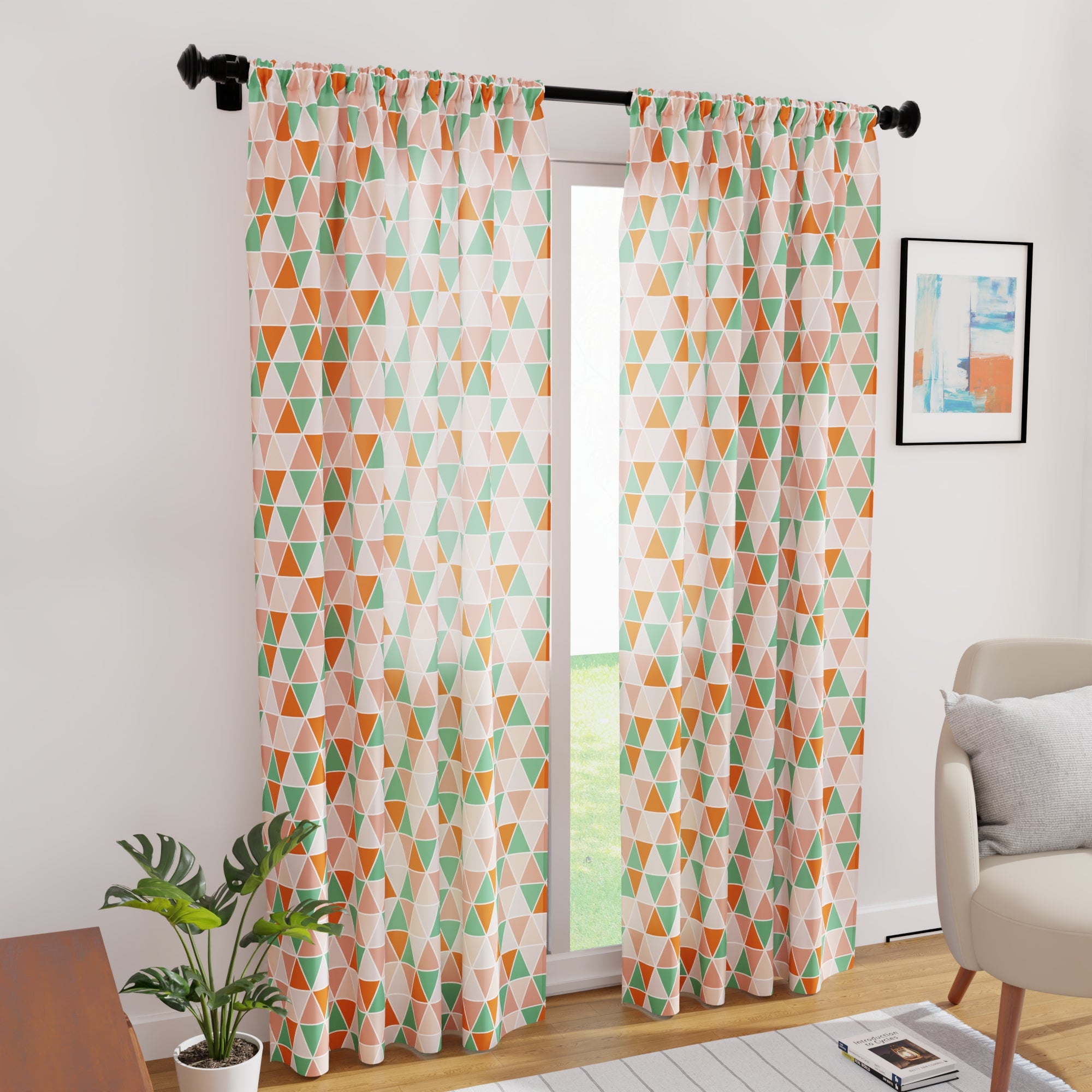 Micro Big Triangles Tomato Curtain (Pack of 2)