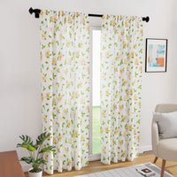 Polyester Hibiscus 2 Curtain (Pack of 2)