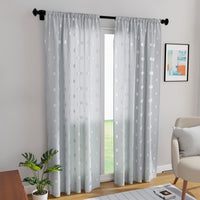 Polyester Dollar Grey Curtain (Pack of 2)