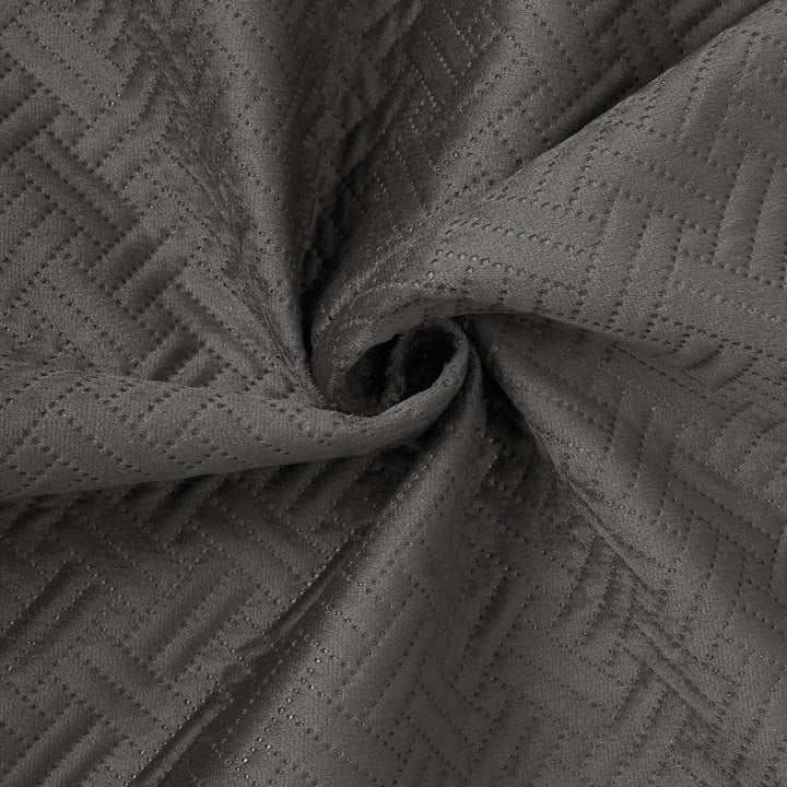 Quilted Polyester Fabric Dark Grey Fabric