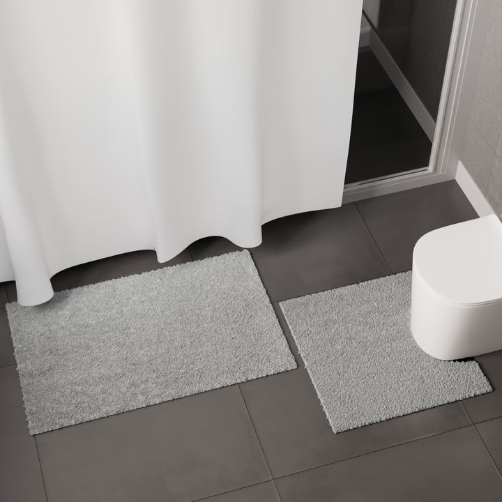 Cotton Light Grey Bathmat (Pack of 2)