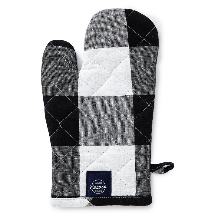 Cotton Buffalo Black Checks Oven Gloves (Pack of 2)