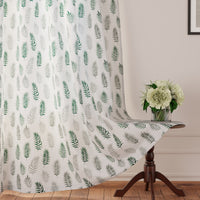 Polyester Palm Green Curtain (Pack of 2)