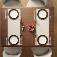 Quilted Velvet Beige Table Runner