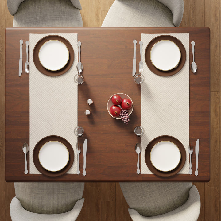 Quilted Velvet Beige Table Runner