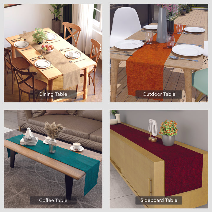 Chenille Mustard Table Runner