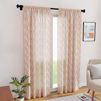 Polyester Triangles Apricot Curtain (Pack of 2)