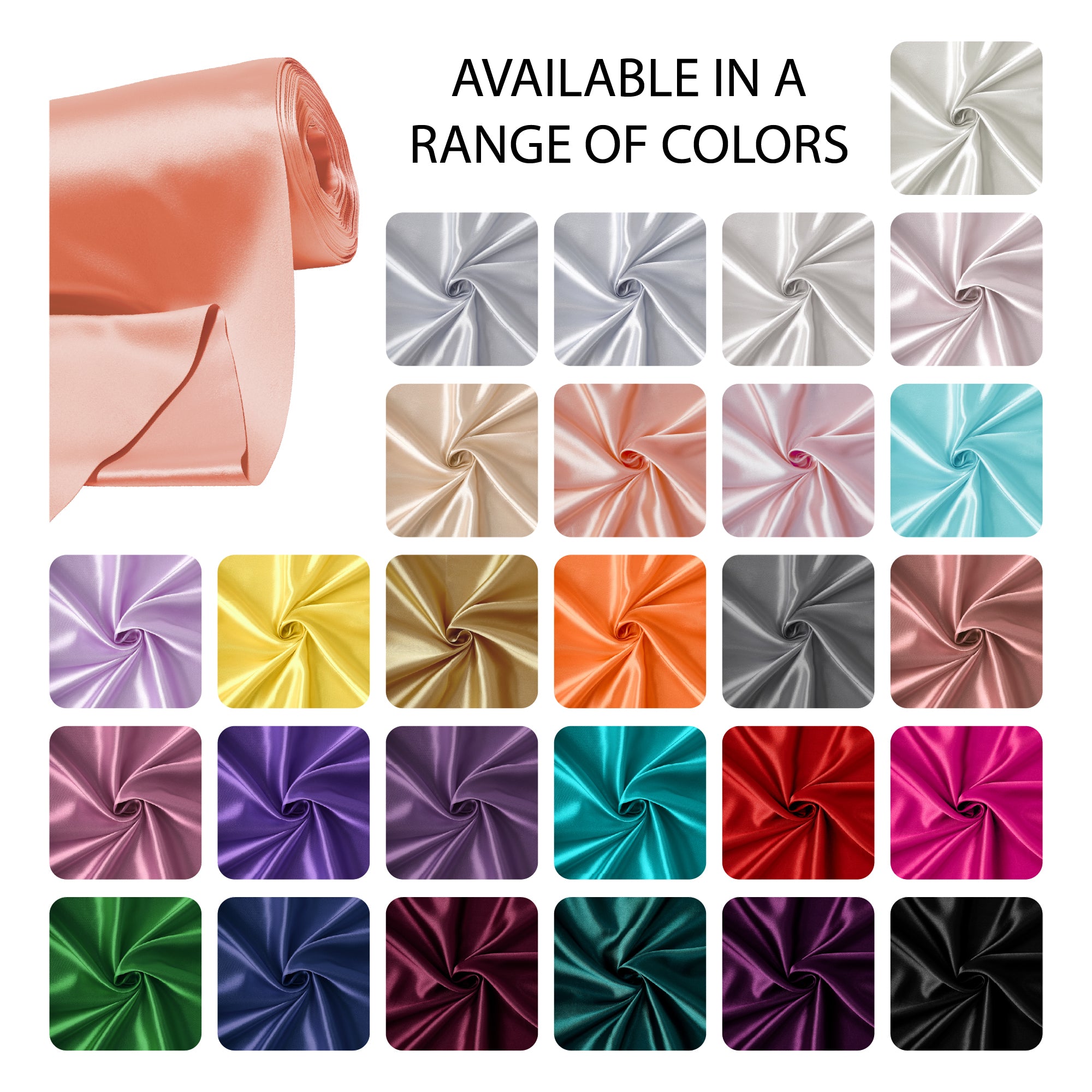 Silky Satin Fabric Material By Meter | 110 Cm Width, Silk & Shiny Fabrics | Fabric For Scrunchies, Dress, Pillowcases, Pajamas, Evening Dress, DIY