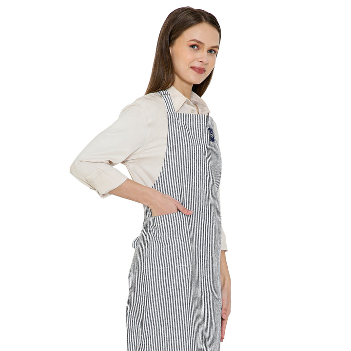 Cotton Ticking Navy Blue Apron (Pack of 1)