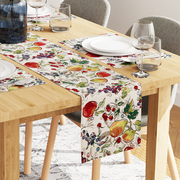 Cotton Fruit Table Runner+Placemat (Pack of 7)