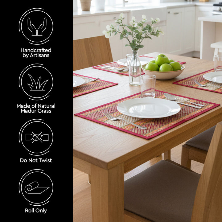 Madur Kathi Red Placemat (Pack of 4)
