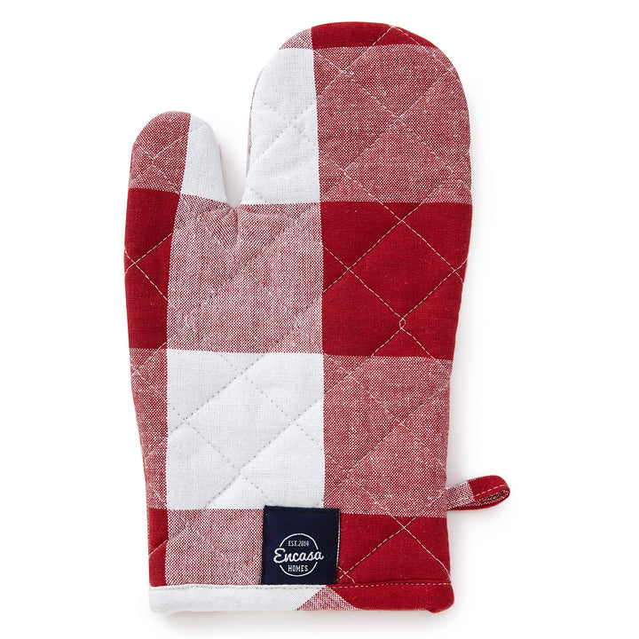 Cotton Buffalo Red Checks Oven Gloves (Pack of 2)