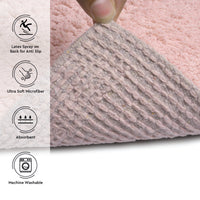 Polyester Pink Carnations Combo Shower Curtain + Bathmat (Pack of 3)