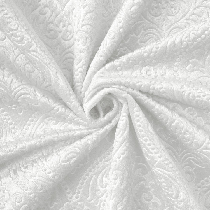 Embossed Velvet White Cushion Cover (Pack of 2)