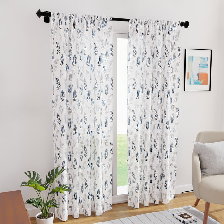 Polyester Palm Leaves Curtain (Pack of 2)