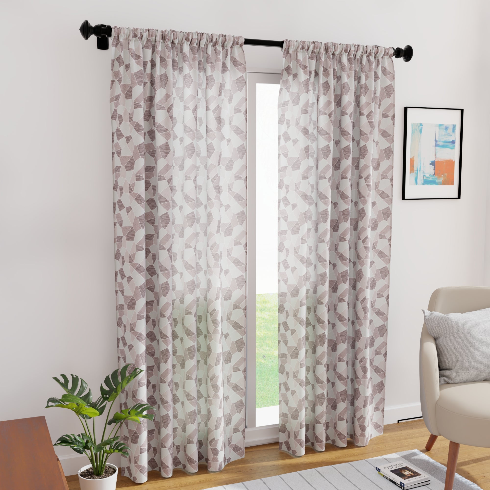 Micro G1 Brown Curtain (Pack of 2)
