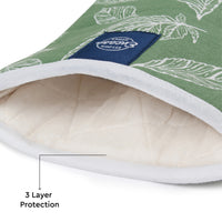 20s Sheeting Big Leaf Green Oven Gloves (Pack of 2)