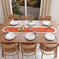 Cotton Coral & Off White Table Runner (Pack of 1)