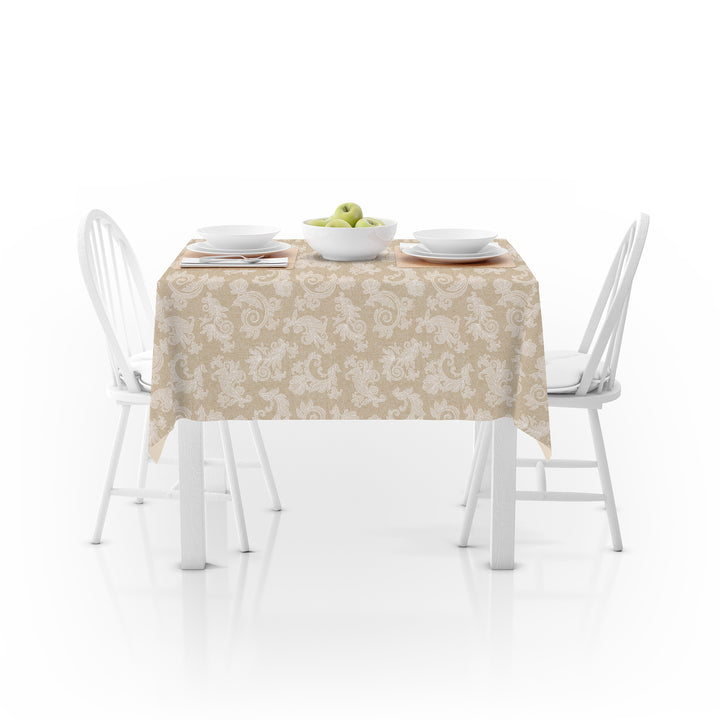 Cotton Beige Table Cloth (Pack of 1)