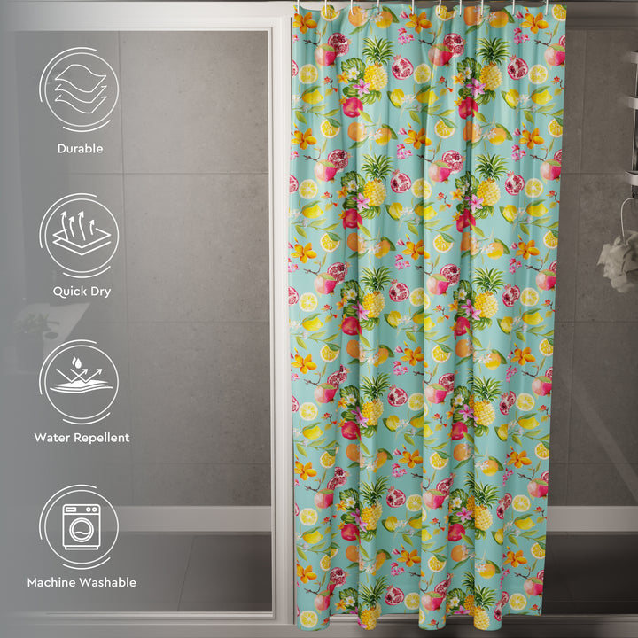 Polyester Pineapple Shower Curtain (Pack of 1)