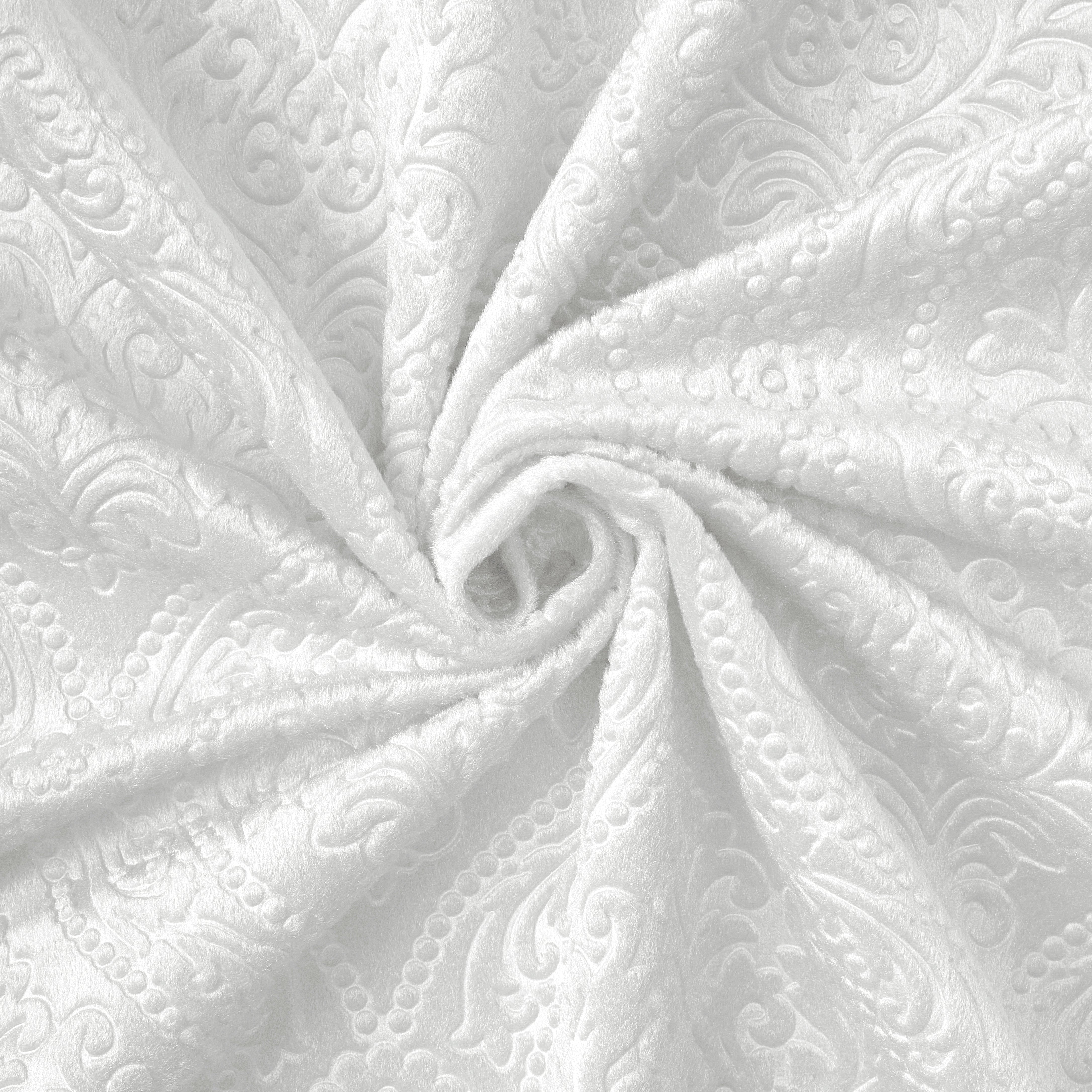 Embossed Velvet White Cushion Cover (Pack of 2)