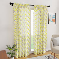 Polyester Triangles Lime Curtain (Pack of 2)