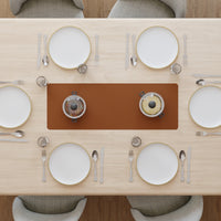 2 Sided Leather Brown & Tan Table Runner (Pack of 1)
