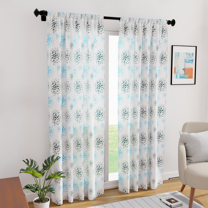 Polyester Blowball Curtain (Pack of 2)