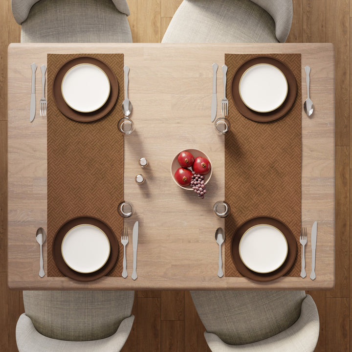 Quilted Velvet Brown Table Runner
