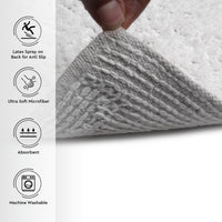 Polyester White Shower Curtain + Bathmat (Pack of 3)