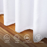 Polyester ZZ White Shower Curtain (Pack of 1)