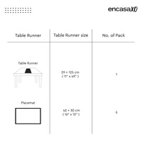 Madur Kathi Black Table Runner+Placemat (Pack of 7)