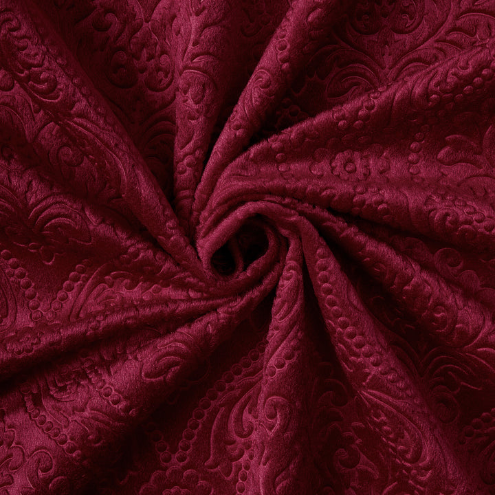 Embossed Velvet Maroon Fabric