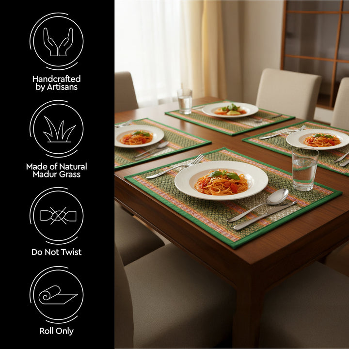 Madur Kathi Green Placemat (Pack of 4)
