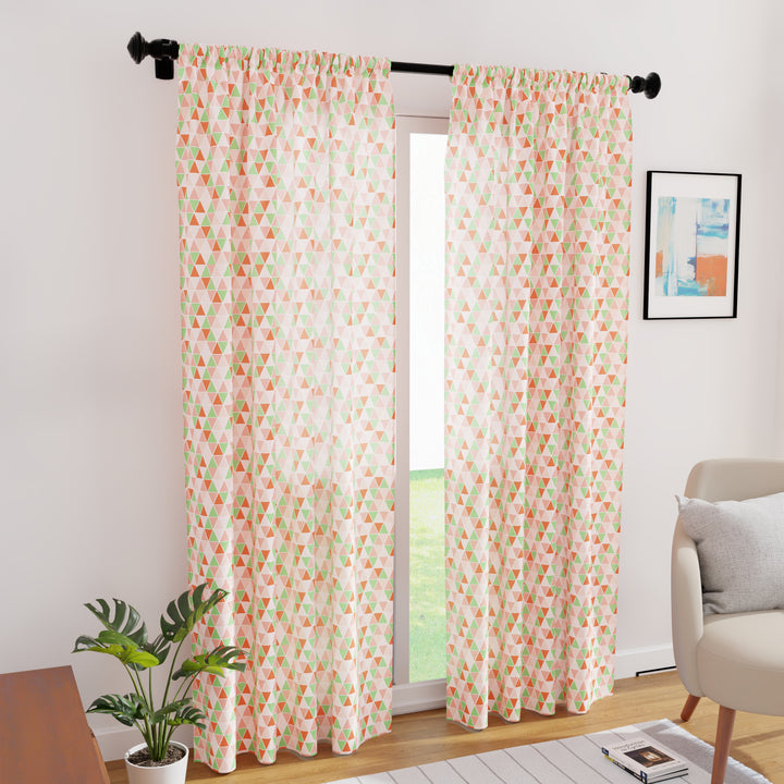 Polyester Triangles Tomato Curtain (Pack of 2)