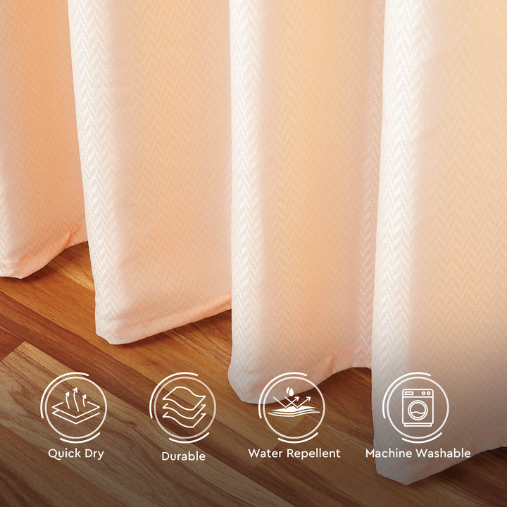 Polyester ZZ Peach Shower Curtain (Pack of 1)