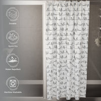 Polyester Blackbirds Shower Curtain (Pack of 1)