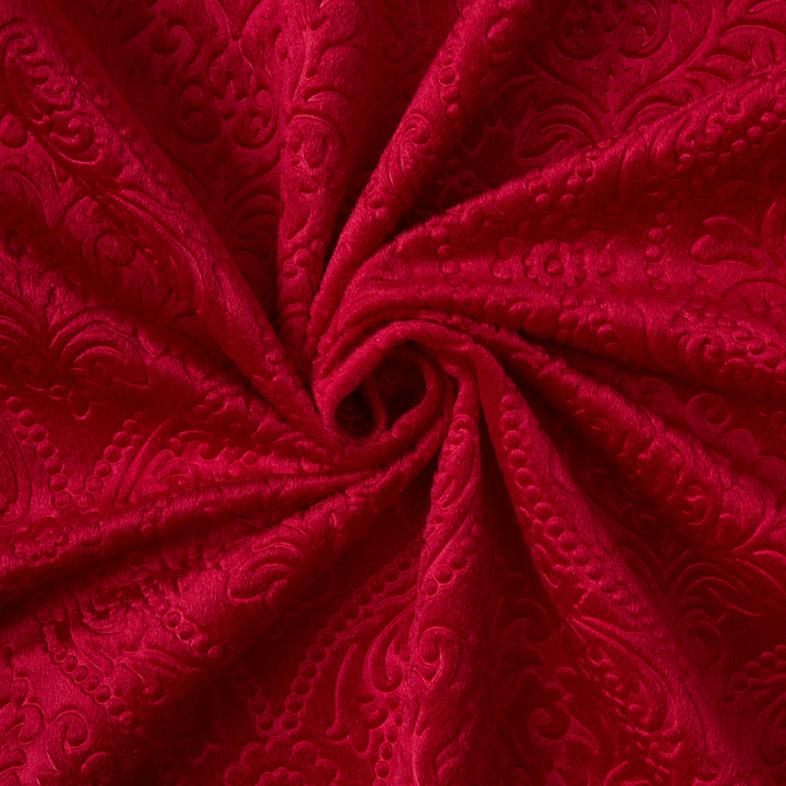 Embossed Velvet Red Fabric
