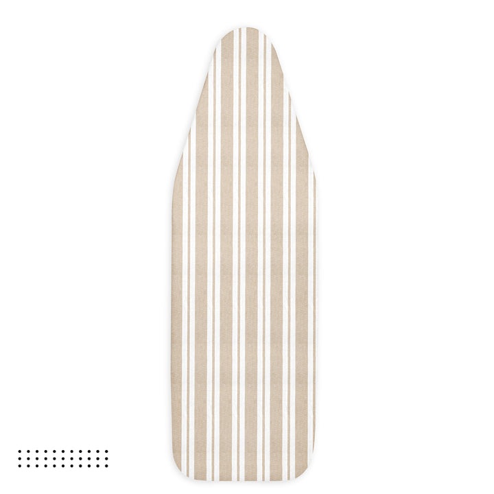 Cotton Franca Beige Stripes Ironing Board Cover (Pack of 1)