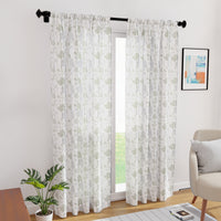 Polyester Branches Green Curtain (Pack of 2)