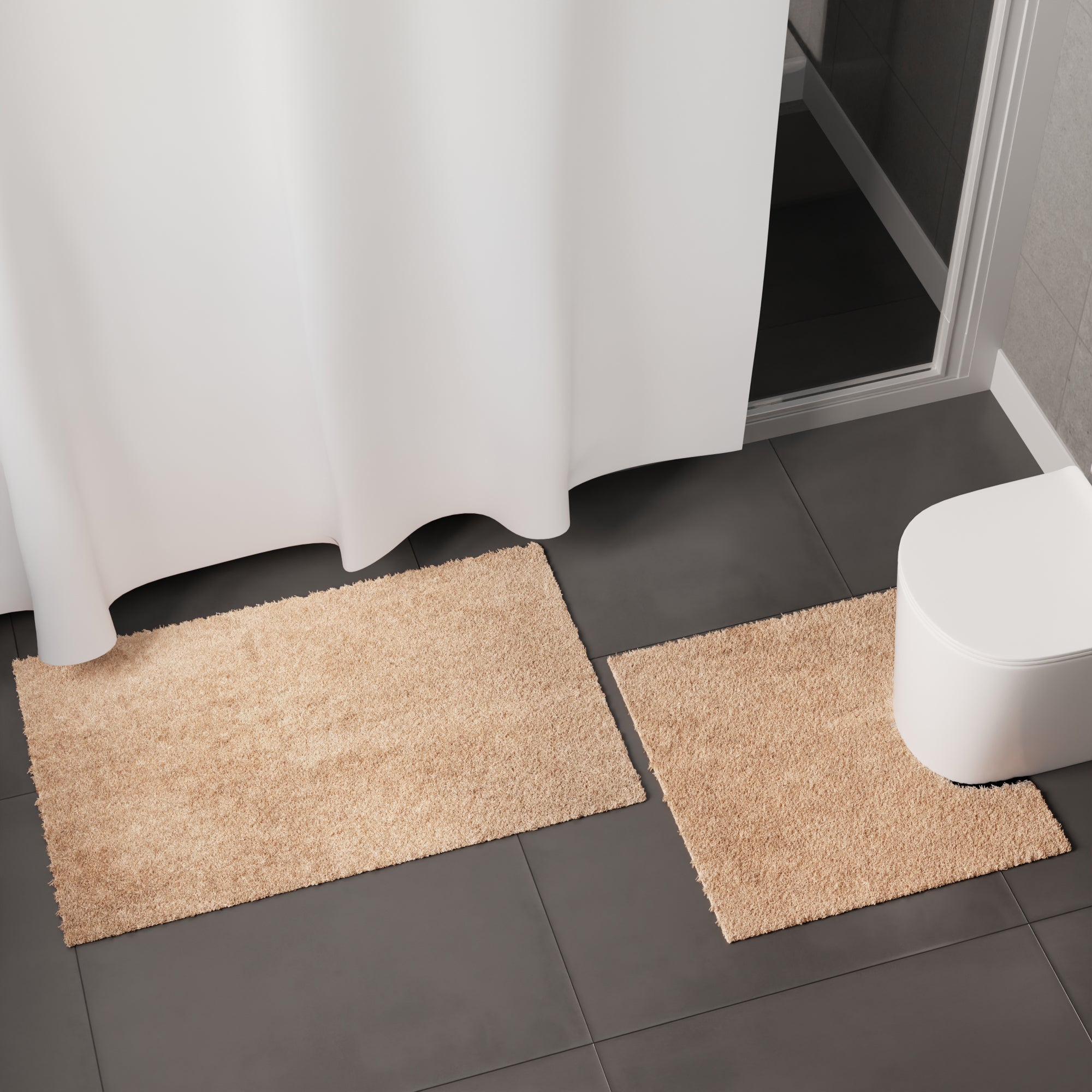 Cotton Beige Bathmat (Pack of 2)